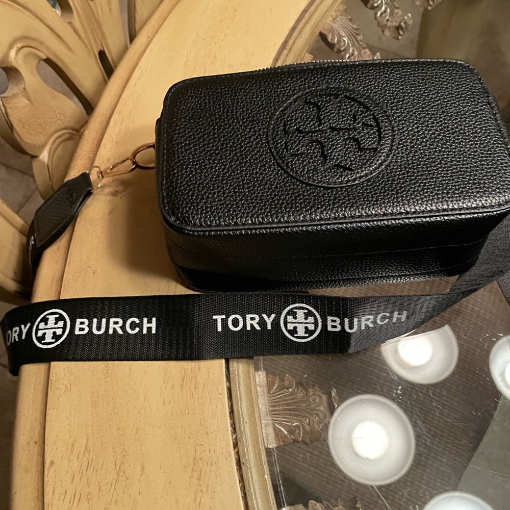 Tory Burch Black Pebbled Leather Crossbody